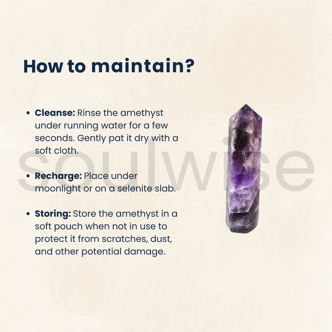 Amethyst Crystal Tower Point – Natural Healing Stone for Meditation, Reiki Energy, Chakra Balancing & Home Decor – Polished Purple Quartz Generator – 3-4 inch