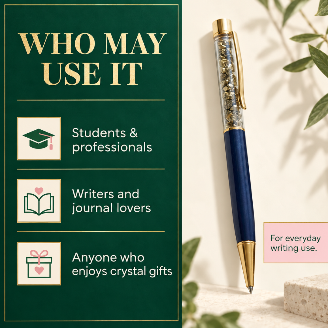 Pyrite Ball Pen – Crystal Ballpoint Pen for Office, Journaling & Thoughtful Gifting