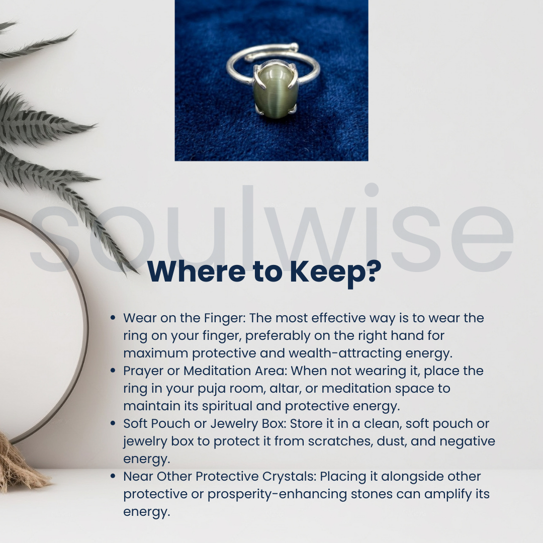 Natural Cat’s Eye (Lahsuniya) Ring – Protection & Prosperity Stone for Men & Women