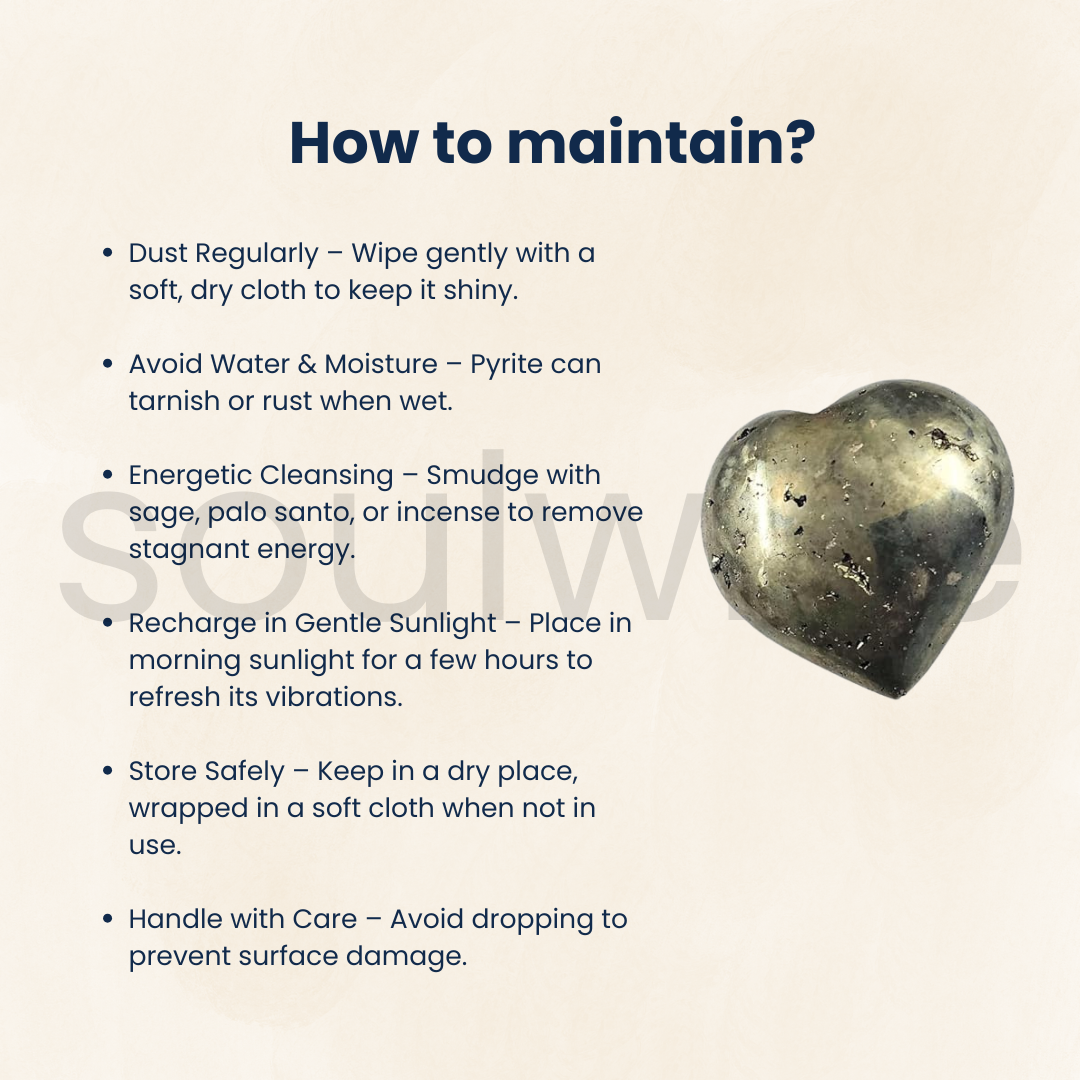 Soulwise Druzy Pyrite Heart-Shaped Decor for Energetic Protection, Vitality, Manifestation, and Abundance. Valentine Gift Housewarming (Pyrite).