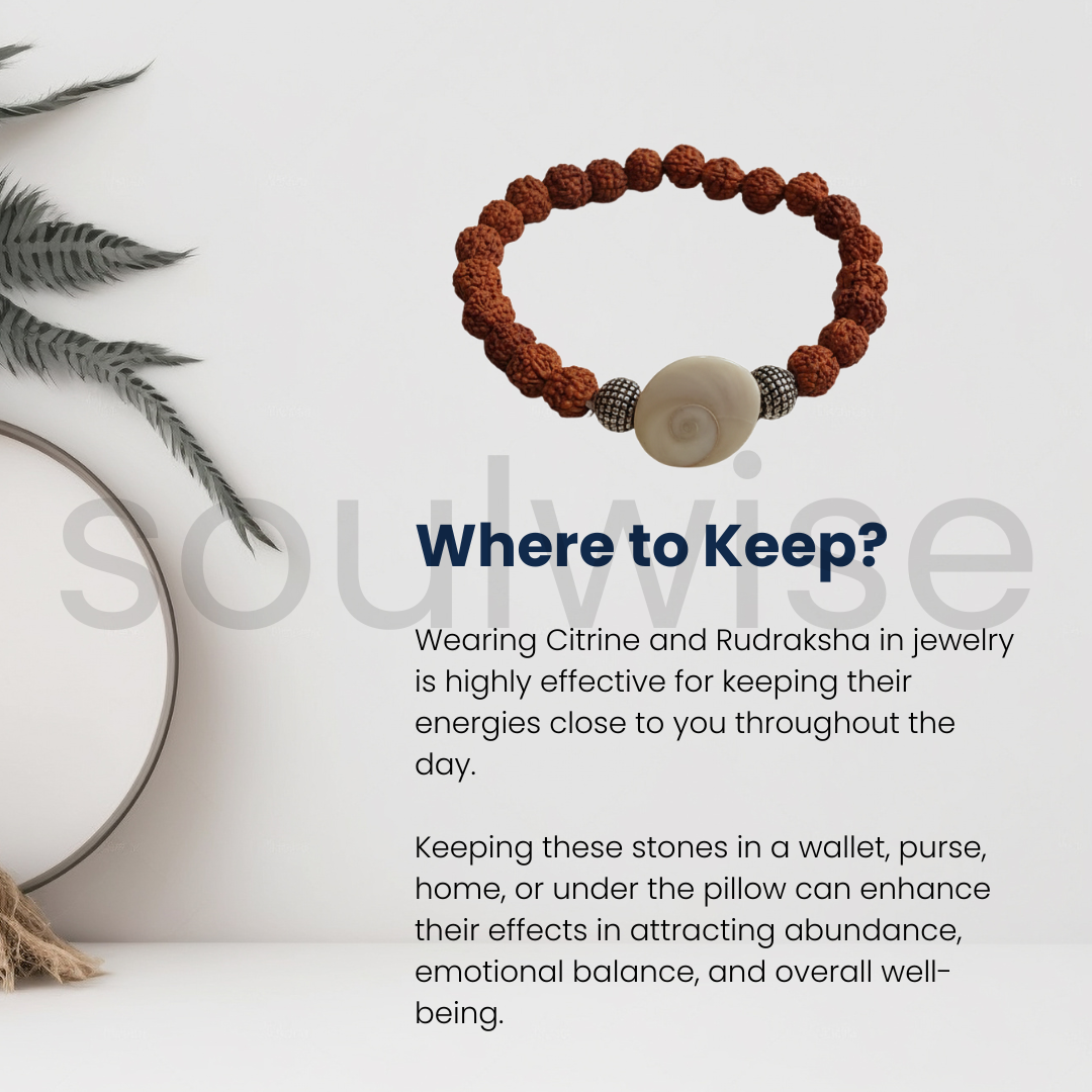 Rudraksha Bracelet with Gomti Chakra Charm – Natural Spiritual Protection, Healing Bracelet