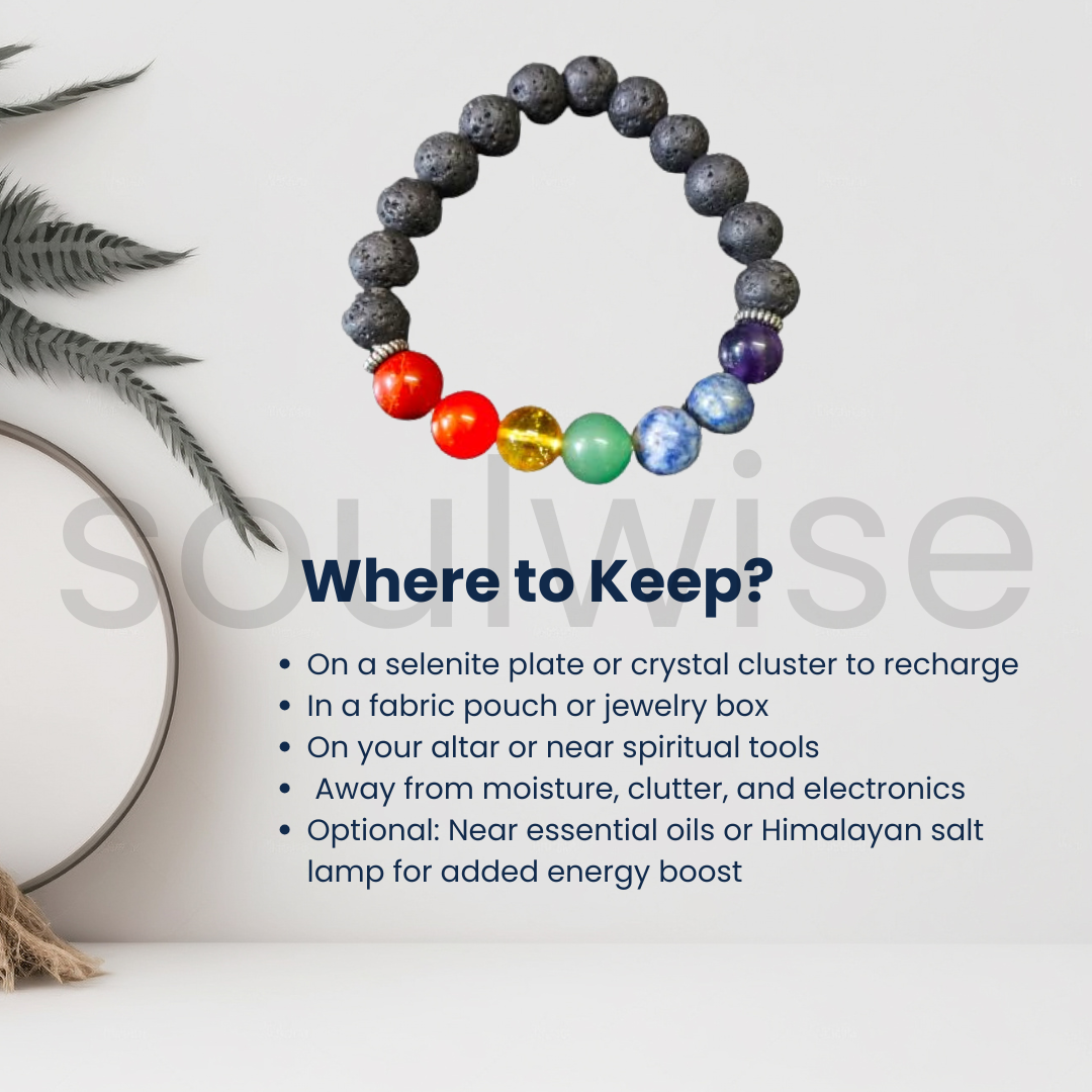 Natural Lava Stone 7 Chakra Bracelet – 10mm Genuine Gemstone Beads | Reiki Energy Healing, Meditation & Yoga Bracelet .