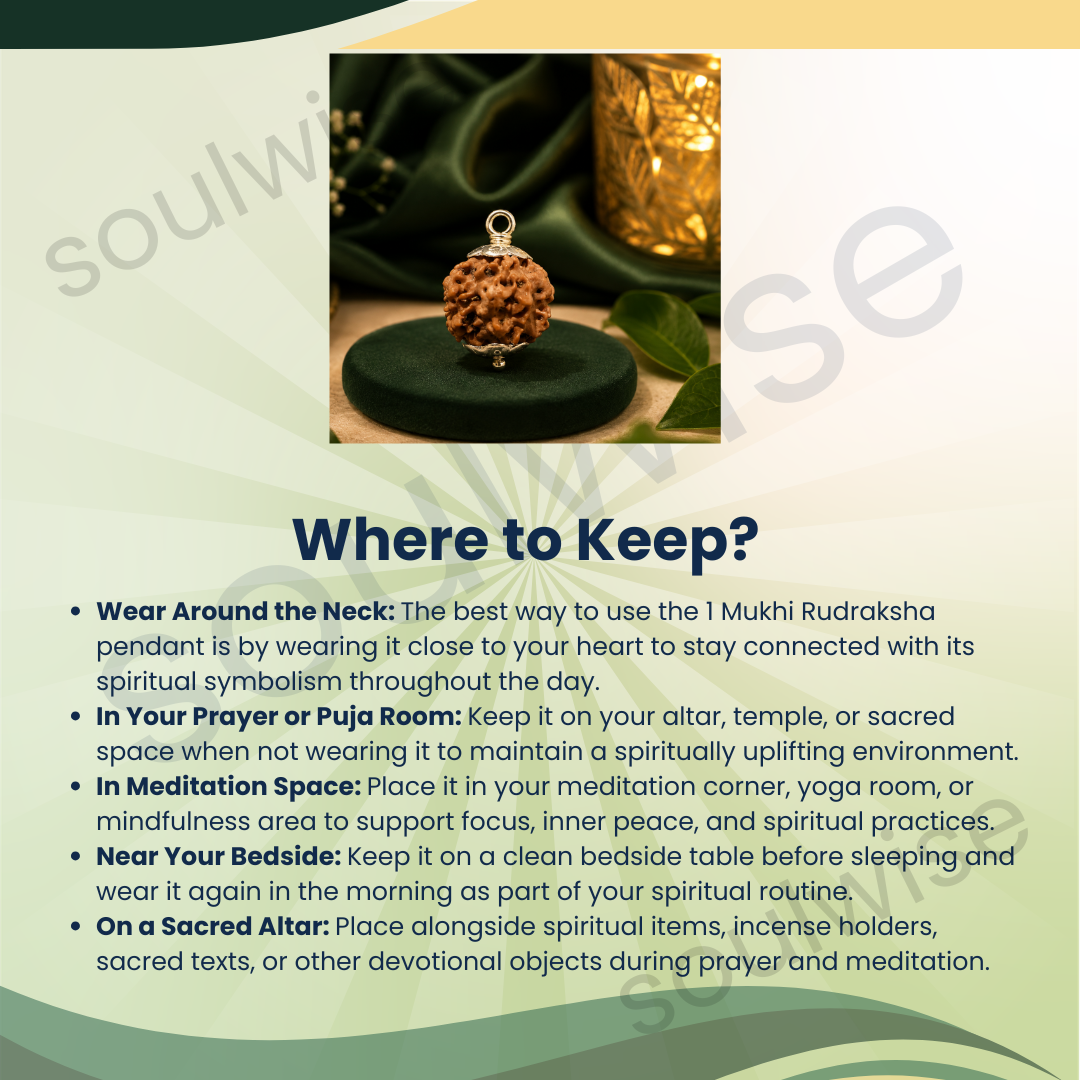 1 Mukhi Rudraksha Pendant Necklace – Sacred Bead for Spiritual Growth, Focus & Divine Blessings