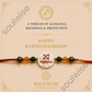 Money Magnet Sagittarius Rakhi – Green Jade, Citrine, Pyrite & Mother of Pearl Zodiac Rakhi for Prosperity, Wisdom & Positive Energy