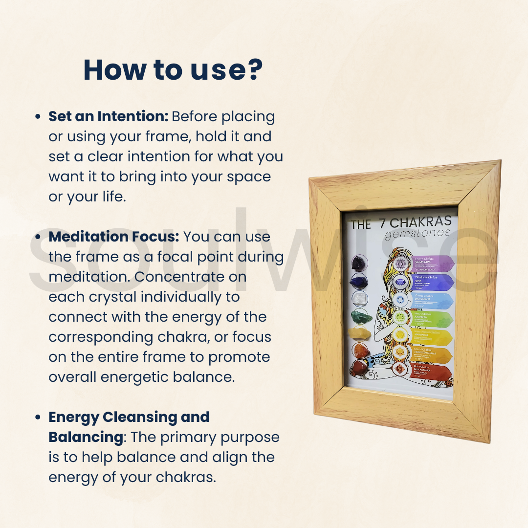 सकारात्मक ऊर्जा और ध्यान के लिए 7 चक्र हीलिंग क्रिस्टल फ्रेम
