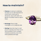 Amethyst Gemstone Certified Ring, Adjustable