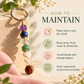 Seven Chakra Bead Keychain, with Random Golden or Silver Colour, Natural Gemstone Healing Keyring, for Positivity, Protection, and Good Energy