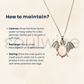Soulwise Rose Quartz Crystal Bat symbol Pendant Necklace for Protection, Good Luck, healthy relationships and family growth, Unisex Gift