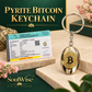 Natural Pyrite Bitcoin Keychain – Bitcoin Symbol Crystal Keyring for Keys, Bag Accessories & Crypto Enthusiast Gifting
