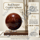 Red Jasper Crystal Sphere (50–55mm) with Wooden Stand – Natural Healing Crystal Ball for Reiki, Meditation, Chakra Balancing & Home Décor
