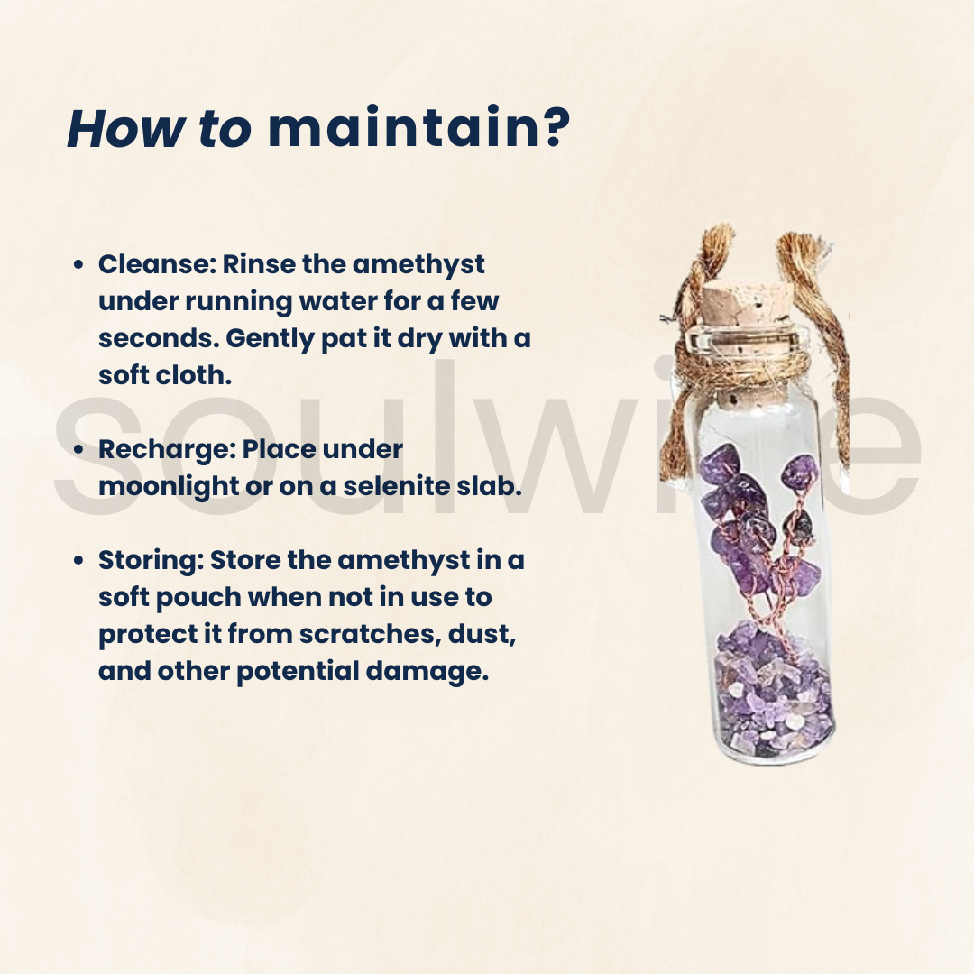 Crystal Wish Bottle with Tree of Life Symbol,Manifest Success, Wealth & Abundance, Set of Amethyst, Green Aventurine, Lapis Lazuli,