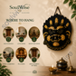 Black & Gold Bhairava Wall Mask | Kirtimukha Guardian Face Wall Hanging for Home & Temple Decor