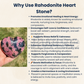 Rhodonite Heart Stone Polished Natural Crystal for Meditation Emotional Balance Love Energy Spiritual Home Décor Gift