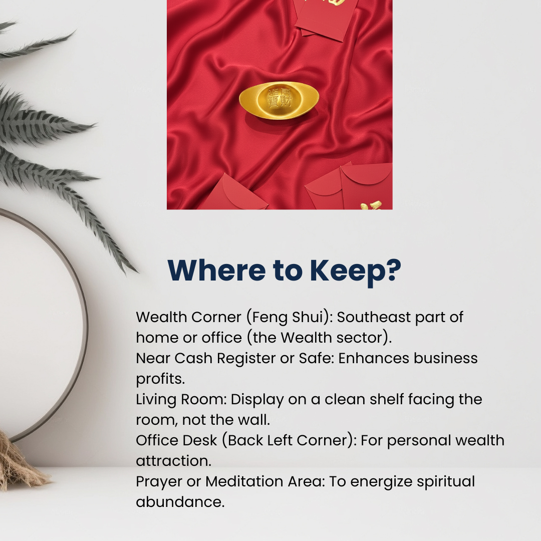 Golden Ingot (Yuanbao) – Feng Shui Wealth Charm for Prosperity & Good Fortune