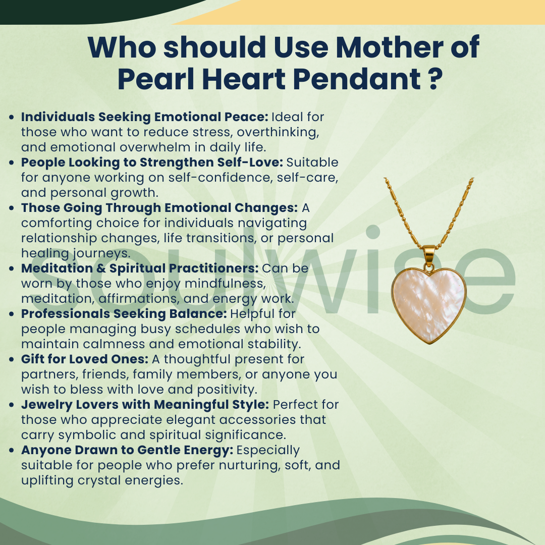 Mother of Pearl Heart Pendant with Chain – Natural Heart-Shaped Shell Necklace for Love, Harmony & Elegant Everyday Wear