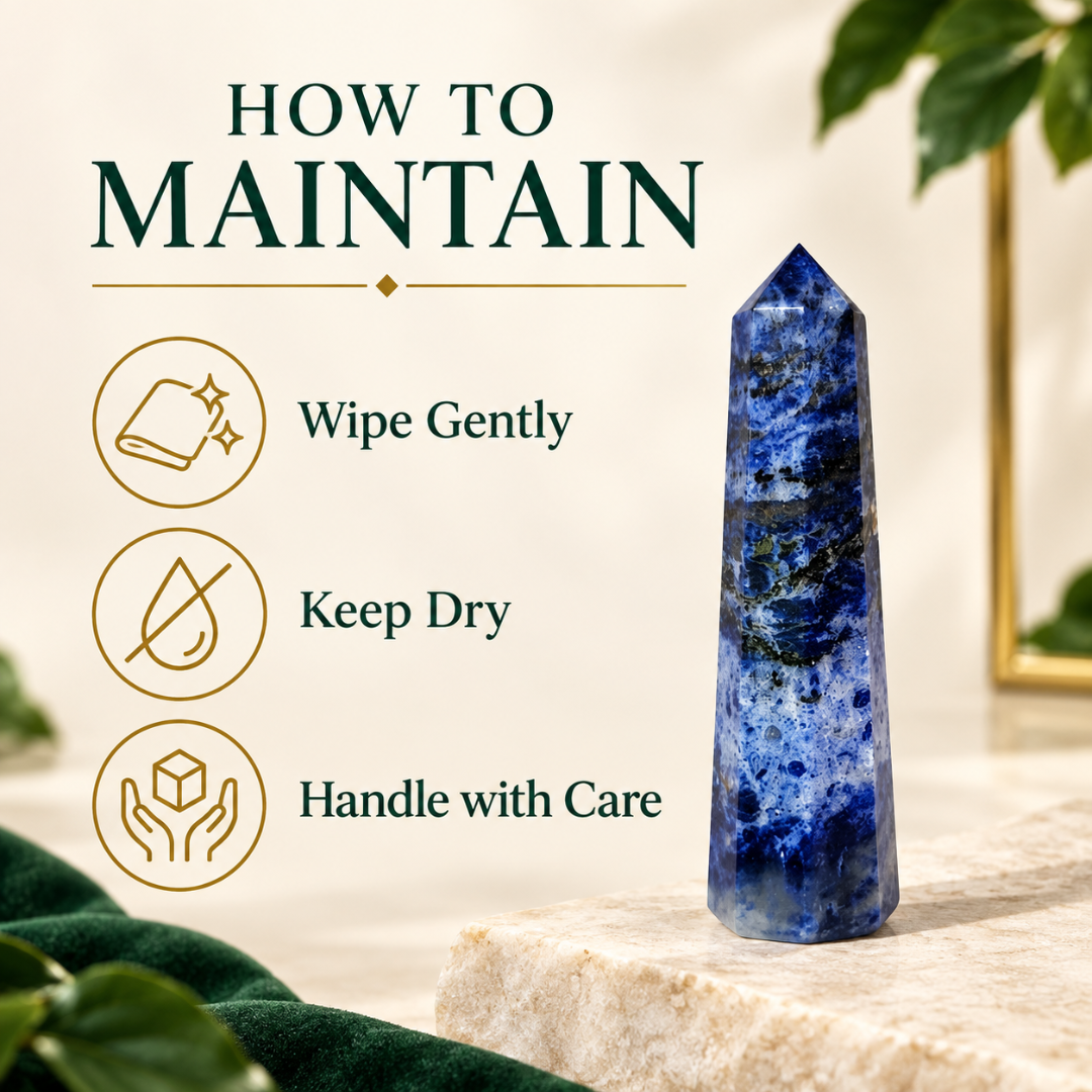 Sodalite Tower 3 Inch – Natural Healing Crystal Point for Mental Clarity, Focus, Communication, Intuition, Reiki, Meditation & Chakra Balancing