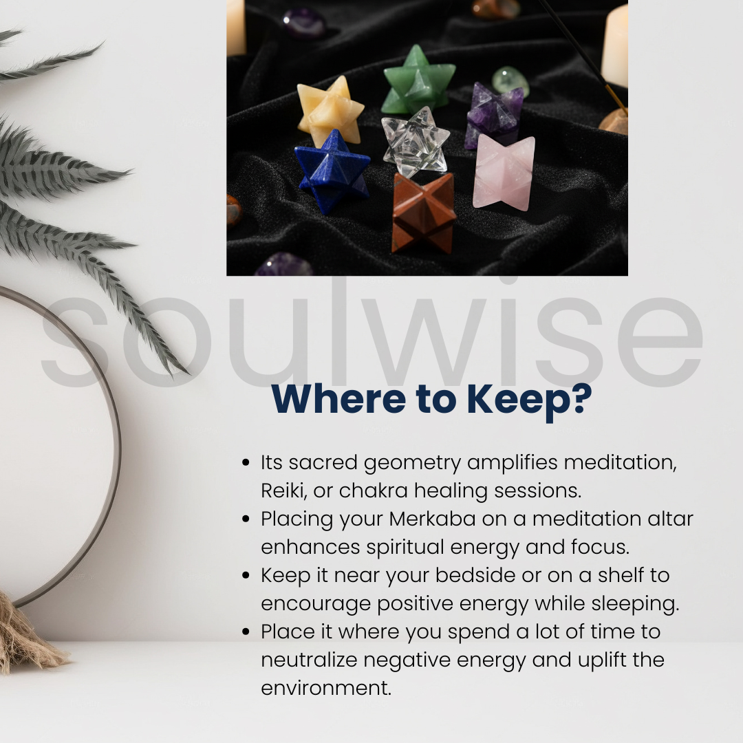 7 Chakra Merkaba Crystal | Sacred Geometry Healing Stone | Natural Gemstone Spiritual Energy, Meditation & Chakra Alignment | Reiki & Home Décor