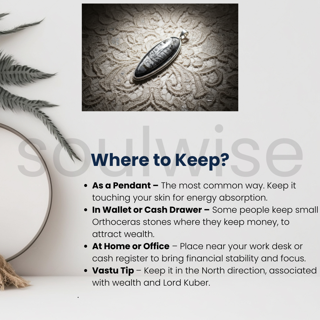 Orthoceras Fossil Kuber Stone Pendant, Kuber Locket, Unisex, Money magnet