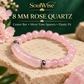 Natural Rose Quartz 8mm Beaded Bracelet with Center Charm – Pink Healing Crystal Bracelet for Love, Self-Love, Emotional Balance, Heart Chakra, Relationship Harmony & Positive Energy | Unisex Spiritual Jewelry