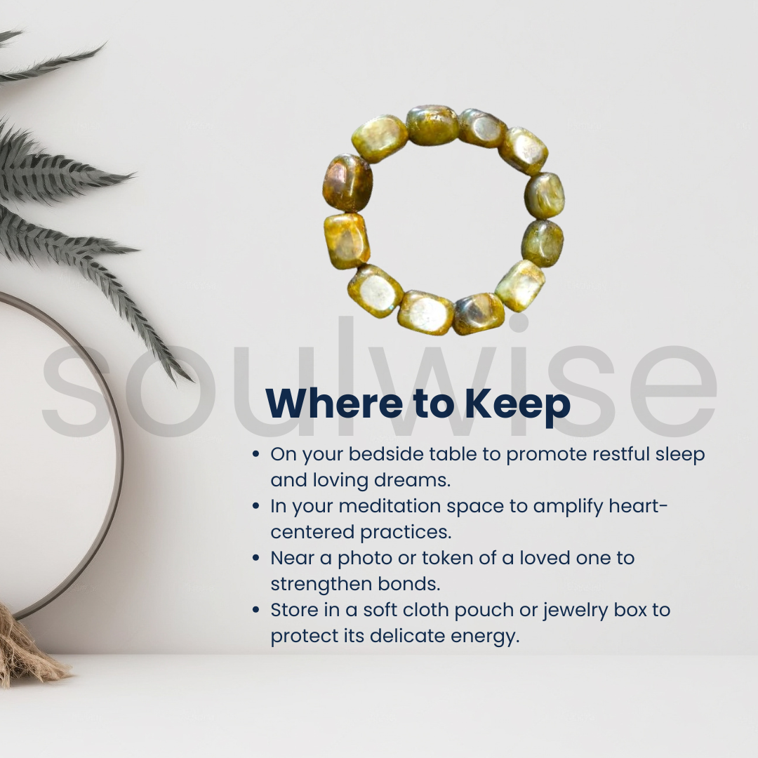 Labradorite Tumbles Bracelet – Natural Healing Crystal Bead Bracelet for Intuition, Protection & Energy Balance