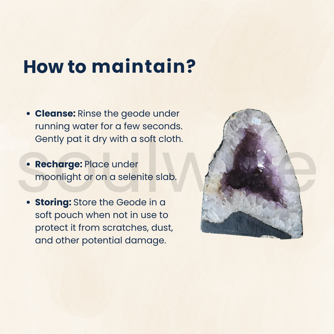 Soulwise Healing Amethyst Geode – 8" Self-Standing Natural Crystal Cluster | 4.6 kg | Protective & Calming Energy | Home Décor & Spiritual Gift