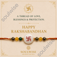 Money Magnet Swastik Rakhi – Green Jade, Citrine, Pyrite & Mother of Pearl Rakhi for Prosperity, Protection & Positive Energy