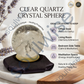 Clear Quartz Crystal Sphere – Natural Healing Crystal Ball for Clarity, Positive Energy, Reiki, Meditation & Chakra Balancing