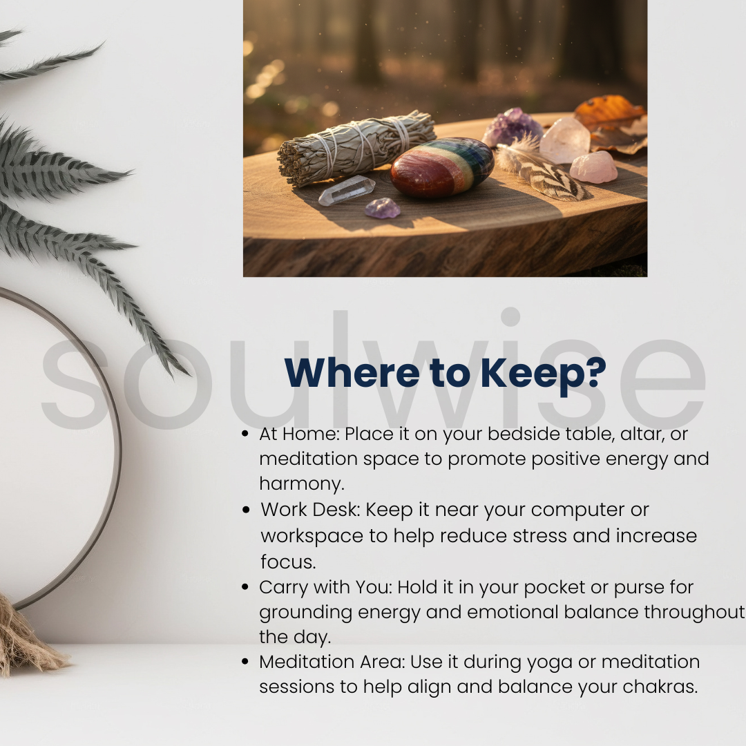 Seven Chakra Palm Stone – Natural Healing Crystal for Chakra Balancing, Meditation, Reiki, and Positive Energy