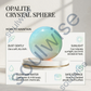 Opalite Crystal Sphere – Polished Opalescent Healing Crystal Ball for Inner Peace, Emotional Balance, Positive Energy, Reiki, Meditation, Chakra Balancing & Home Décor