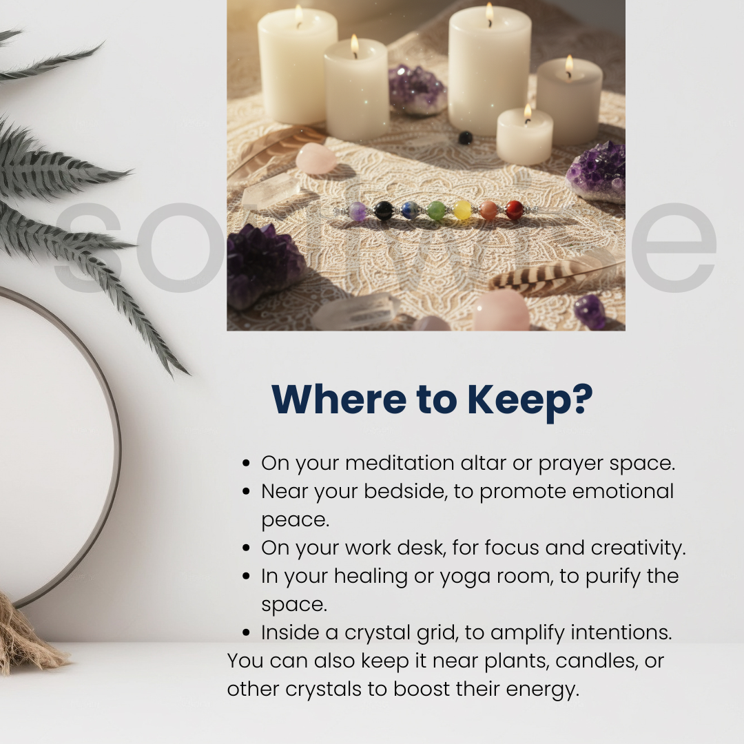 Seven Chakra Sphere Wand, Mini Ball Crystal Wand With Clear Quartz Point.