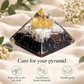 Selenite and Black Tourmaline Crystal Pyramid – Natural Healing Gemstone Pyramid for Protection, Energy Cleansing, Grounding, Reiki, Meditation, Chakra Balancing & Positive Energy