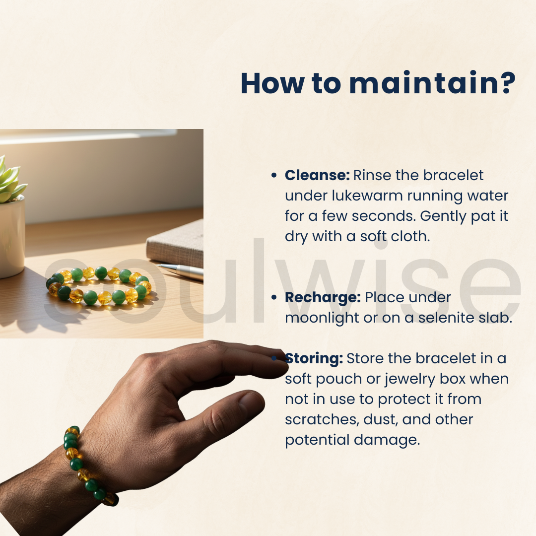 सिट्रीन ग्रीन एवेंट्यूरिन ब्रेसलेट 10 मिमी