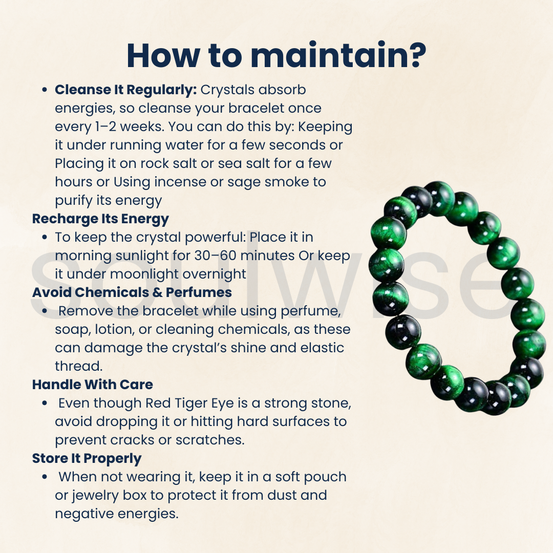 Green Tiger Eye Bracelet 10mm – Natural Stretch Crystal Beads for Protection, Confidence & Positive Energy | Unisex Healing Stone