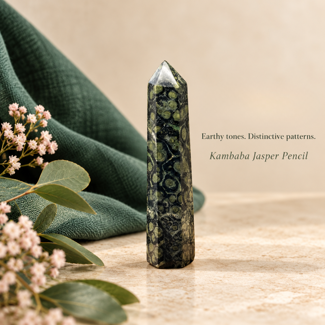 Natural Kambaba Jasper Crystal Pencil – Healing Gemstone Point for Grounding, Protection, Emotional Balance, Inner Peace, Reiki, Meditation, Chakra Balancing & Positive Energy