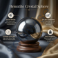 Hematite Crystal Sphere with Stand – Natural Healing Crystal Ball for Grounding, Protection & Mental Clarity | Reiki Meditation Chakra Healing Stone & Spiritual Home Décor