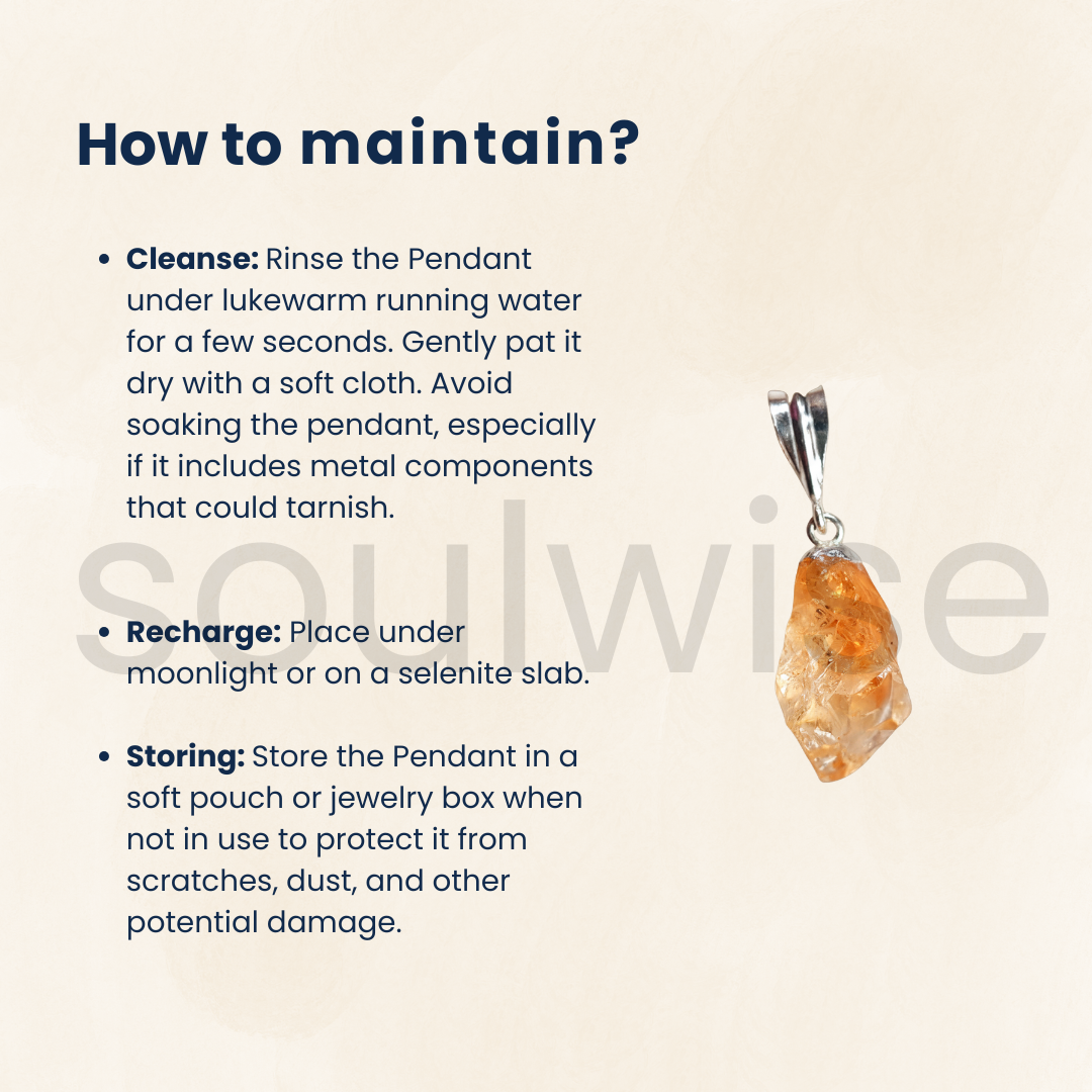 Raw Citrine Pendant – Natural Golden Quartz Crystal Necklace for Positivity, Abundance, and Healing Energy