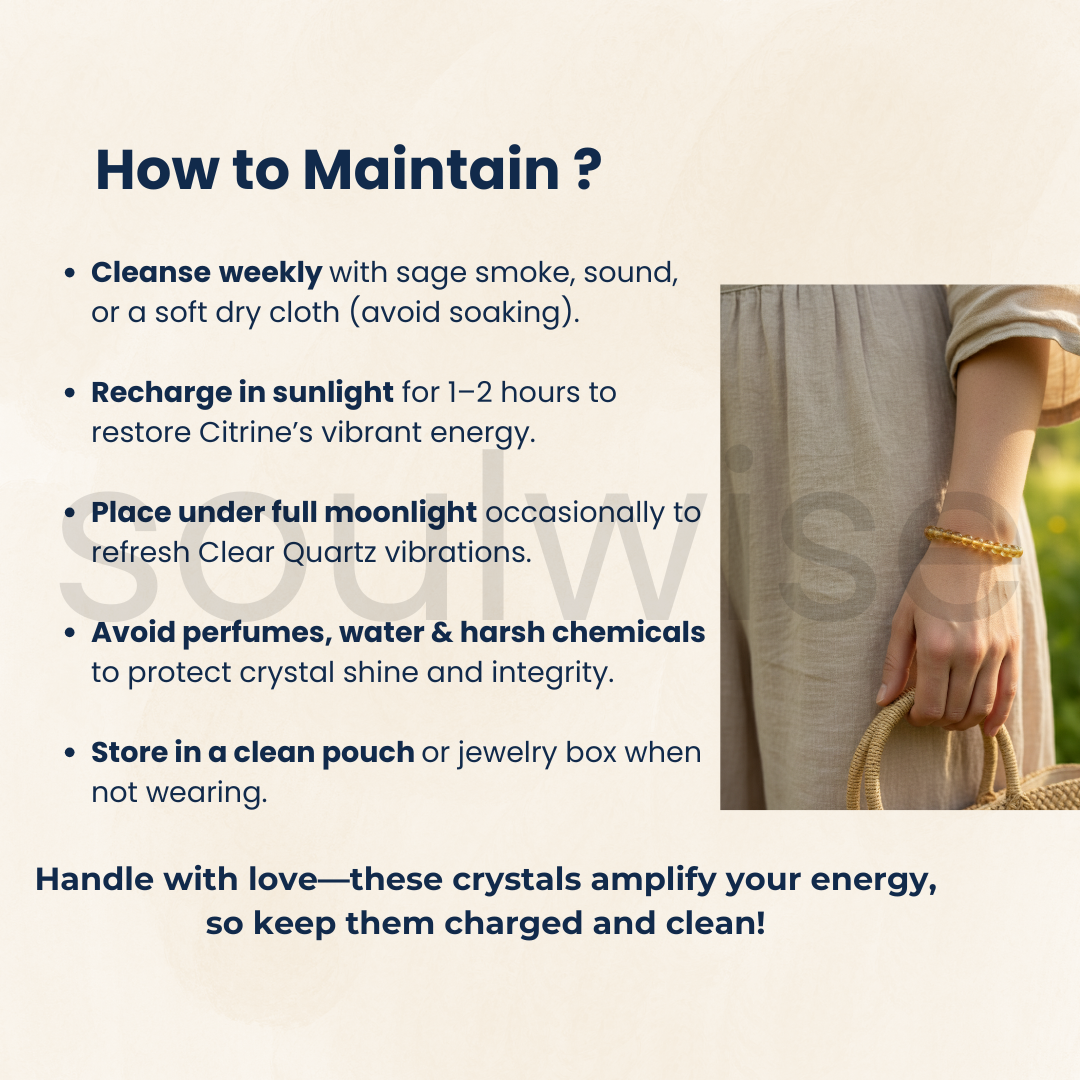 Citrine 8mm Bracelet – Natural Crystal Beads for Positivity, Abundance, and Healing Energy