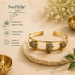 Double Cuff Raw Pyrite Bangle – Natural Crystal Cuff Bracelet for Prosperity, Confidence, Protection & Positive Energy