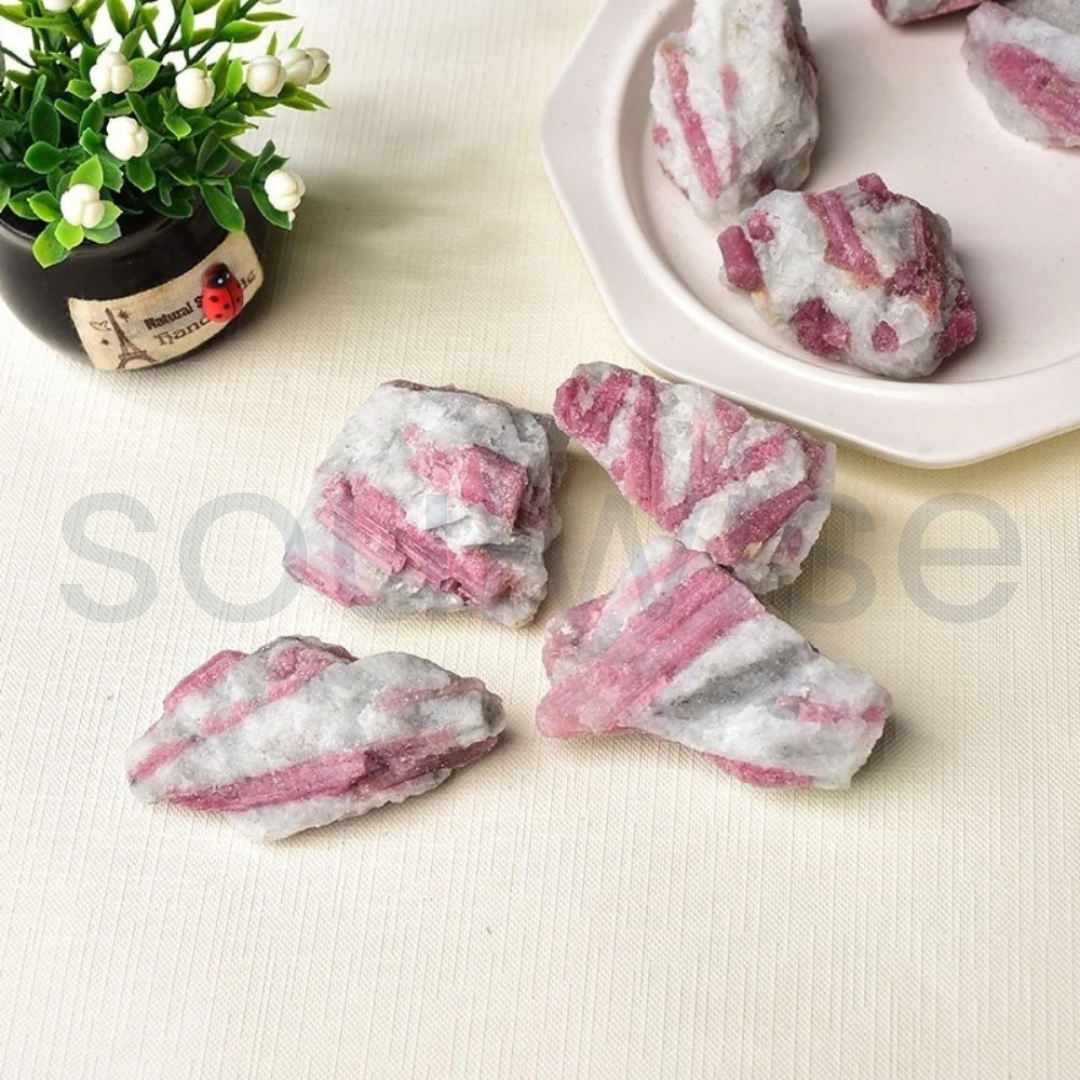 Pink Tourmaline Raw Natural Crystal – Unpolished Healing Stone for Love, Emotional Healing & Heart Chakra Balance (50g)
