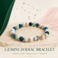 Gemini Zodiac Crystal Bracelet with Hamsa Hand Charm – Certified Natural Multi-Stone 9mm Beads