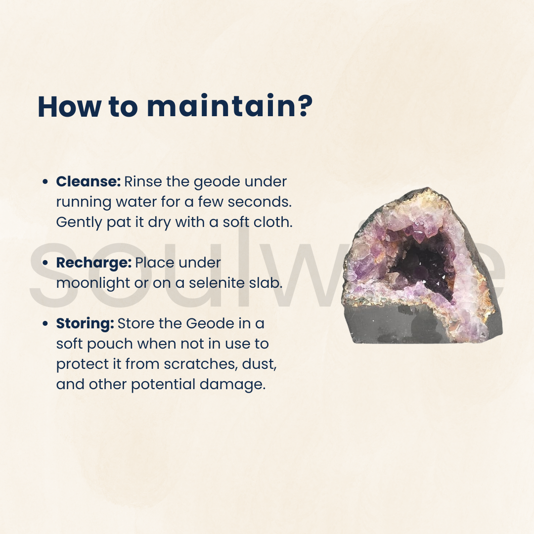 Soulwise Natural Amethyst Self-Standing Geode – 5.5" | 2.4 kg Raw Crystal Cluster for Healing, Meditation & Home Decor