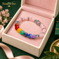 Rose Quartz Bracelet with 7 Chakra Beads & Hamsa Hand Charm – Natural Pink Healing Crystal Bracelet for Love, Protection, Emotional Balance, Positive Energy, Reiki & Spiritual Harmony | Unisex Gemstone Jewelry