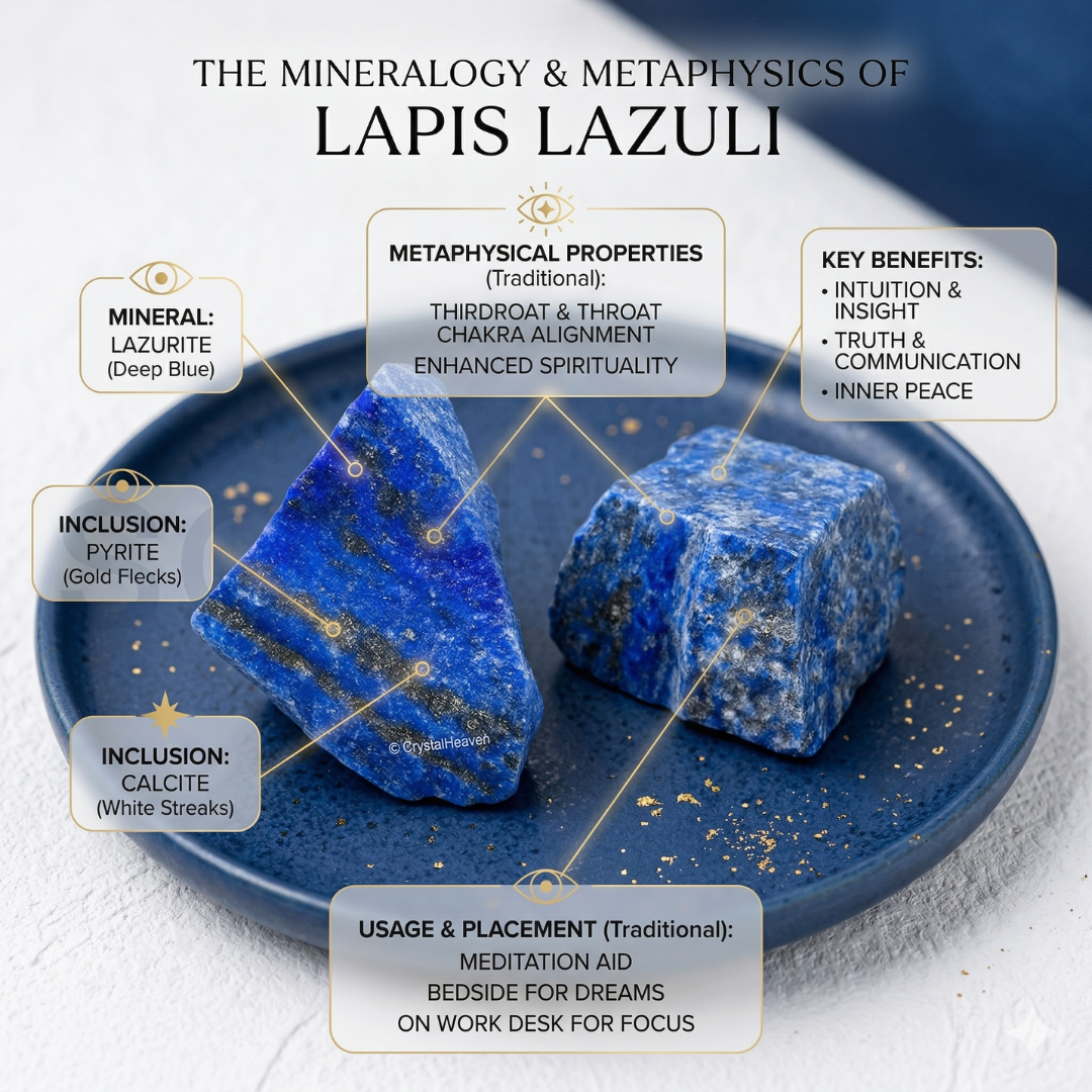 Lapis Lazuli Raw Natural Stone – Unpolished Crystal for Wisdom, Intuition & Communication | Healing Third Eye & Throat Chakra Stone (50g)