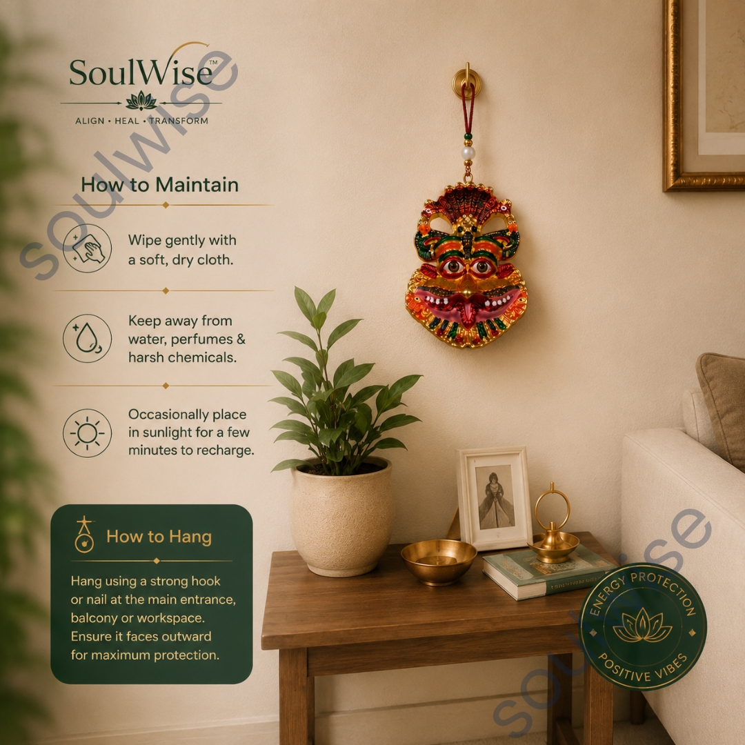 Handcrafted Kathakali Wall Mask – Traditional Kerala Decorative Wall Hanging for Home & Office Décor