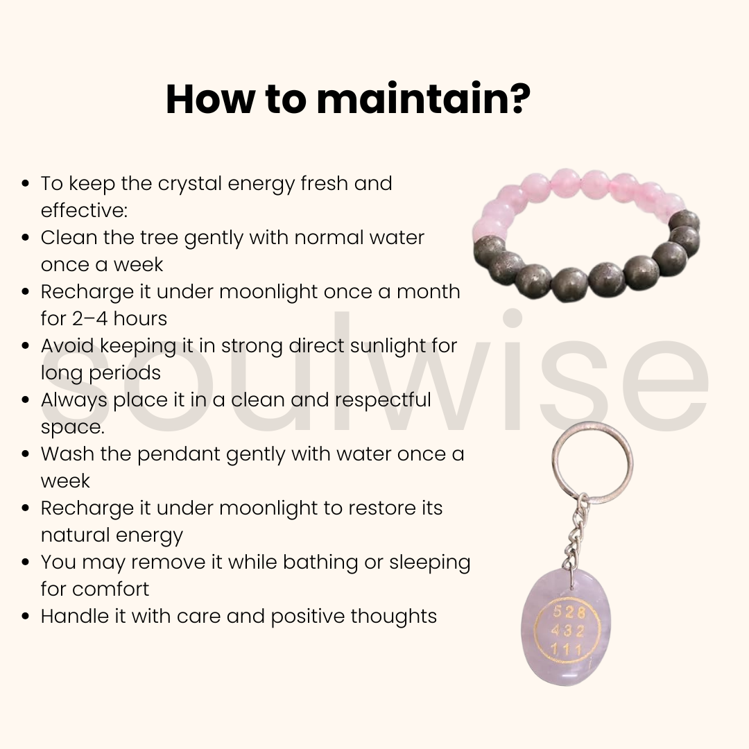Soulwise Rose Quartz & Pyrite Healing Bracelet 10mm with Rose Quartz Angelic Keychain, Valentine's Gift Combo for Love, Positivity & Emotional Healing