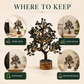 Black Obsidian Crystal Wealth Tree 8 Inch – Black Gemstone Showpiece for Home Décor, Office Desk & Spiritual Gifting