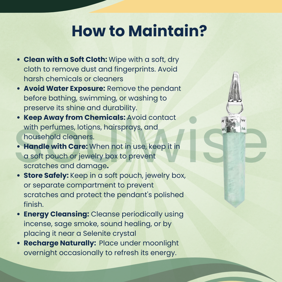 Natural Amazonite Pencil Pendant – Healing Crystal Necklace for Emotional Balance, Communication, Harmony & Positive Energy