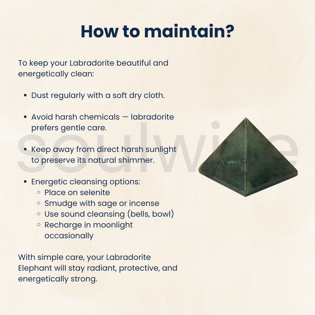 Labradorite Crystal Pyramid – Natural Healing Gemstone for Energy, Meditation & Home Decor