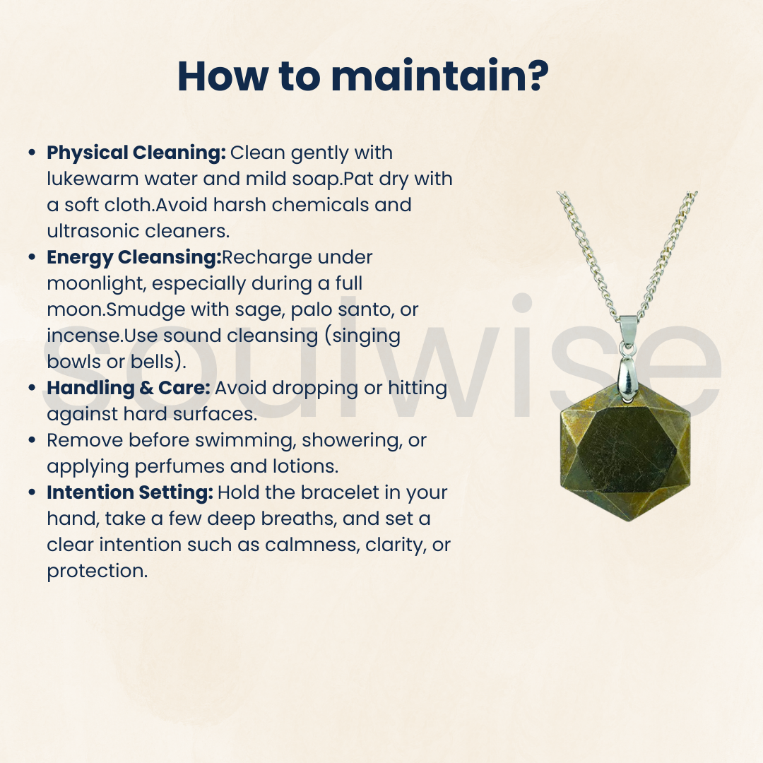 Natural Pyrite Pendant Necklace Hexagon Cut –