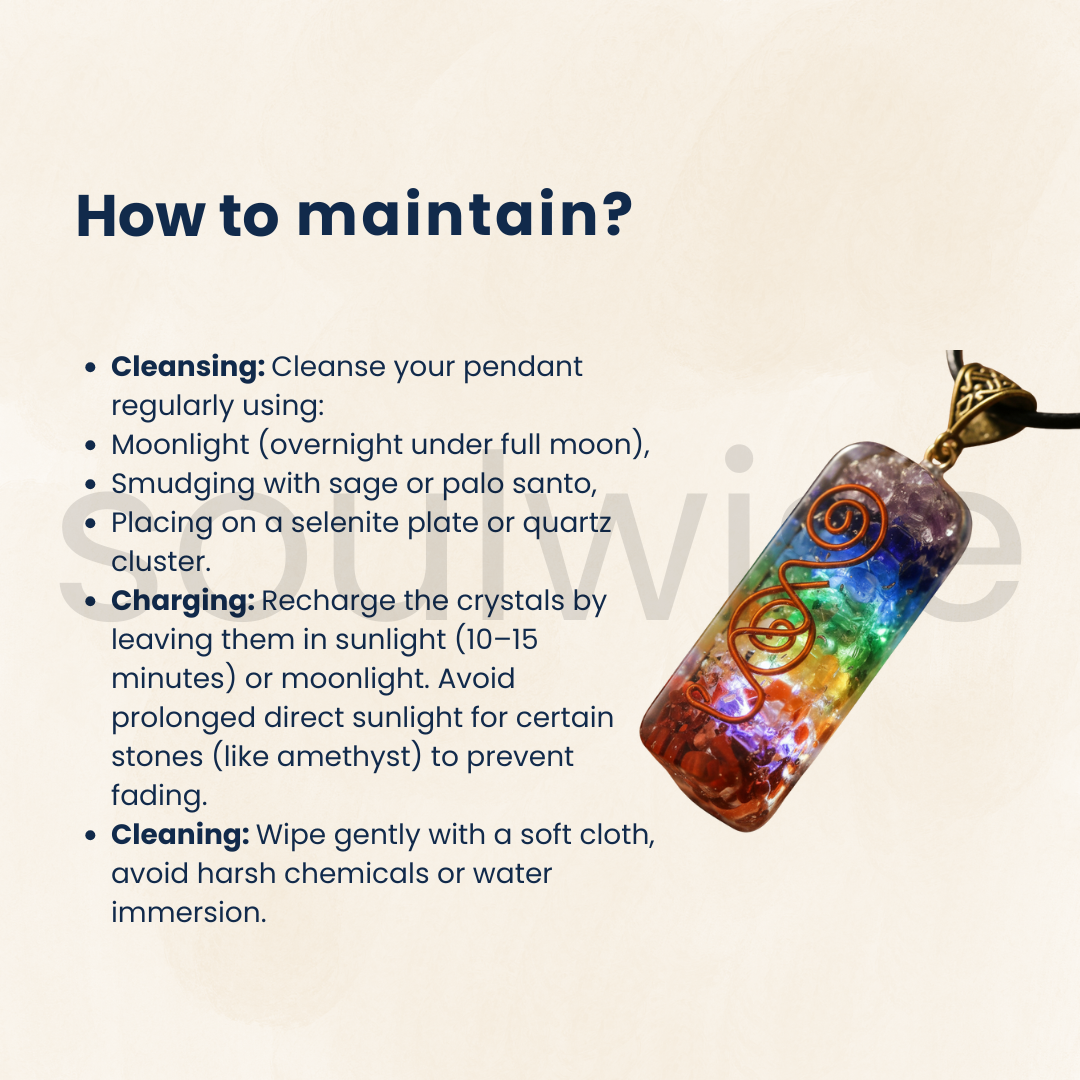 7 Chakra Rainbow Layered Orgone Pendant – Energy Healing, Spiritual Alignment, Chakra Balancing Necklace